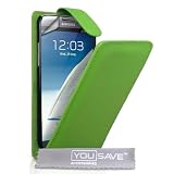 Samsung Galaxy Note 2 Tasche PU Leder Flip H�lle - Gr�nvon "Yousave Accessories�"