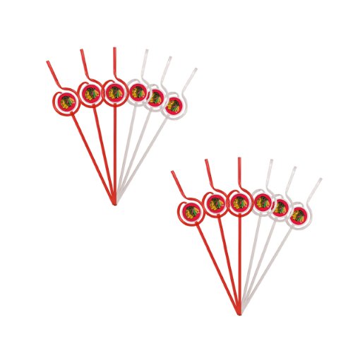 NHL Chicago Blackhawks Team Sips (12 Straws)