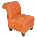 Rust Floral Roll Back Upholstered Chair - Rust