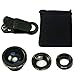 First2savvv JTSJ-YY-A01 black mobile phone Universal 3 in 1 Clip Camera professional class Lens Kit (fish eye, wide angle and macro lens) for sony Z1 E1 Z1 compact xperia Z2 xperia M2