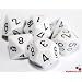 Poly Dice Set, White, 7 Polyhedron Dice Set D4 D6 D8 D10 D12 D20 D00