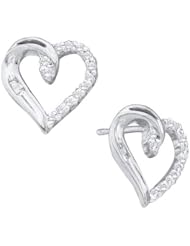 0.15CTW DIAMOND HEART EARRING