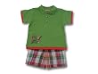 Good Lad Boy Green Grasshopper Shirt & Plaid Short Set
