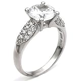 Sterling Silver 8mm CZ Prong Setting Engagement Ring - size 5