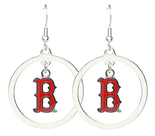 Boston Red Sox - MLB Floating Logo Hoop Earrings