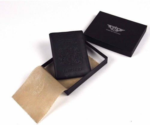 Sartorial Deluxe Black Leather British Passport Holder