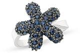 1 3/4 Carat Sapphire and Black Rhodium 14K White Gold Ring