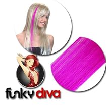 Hairaisers Funky Diva - Colour Flash 16 inch Highlight Hair Extensions - Cerise Pink