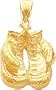 14K Gold Boxing Gloves Charm