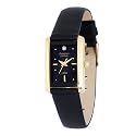 Armitron NOW Women's Diamond Black Dial Black Leather Strap Dress Watch #753715BKGPBK