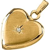 14K Yellow Gold Heart Shaped Diamond Locket