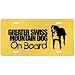 New  Greater Swiss Mountain Dog On Board  License Plate Dog