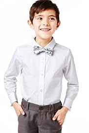 Autograph Pure Cotton Classic Collar Shirt with Bow Tie