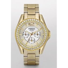 Fossil Riley Multifunction Champagne Dial Watch