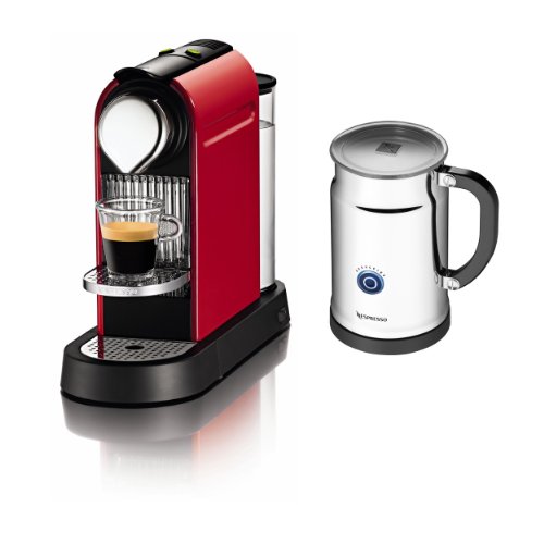 Nespresso Citiz C111 Fire Engine Red Eco + Nespresso 3192US Aeroccino