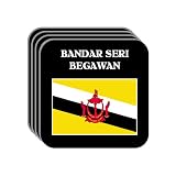 Brunei Darussalam - "BANDAR SERI BEGAWAN" Set of 4 Mini-Mousepad Coasters