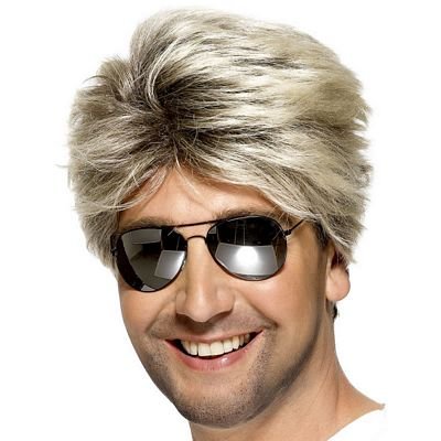 MENS GEORGE MICHAEL 80s BLONDE/BROWN WIG