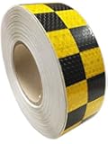 LizardTape 2"in. x 150'ft. Multi Color Grid Design Reflective Conspicuity Tape - Color Yellow/Black ...