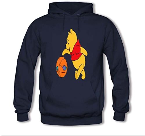 HanjieO Printing Winnie the Pooh O Neck Compression Hoodie For Women Medium Blue
