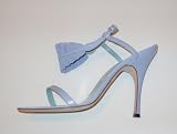 Manolo Blahnik - Manolo Blahnik Sandals Elgusan Shoes Blue Leather Heels- OnlyModa