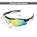 RIVBOS Polarized Sports Sunglasses Mens Womens Glasses with 5 Interchangeable lens for Cycling Running Baseball RB0839