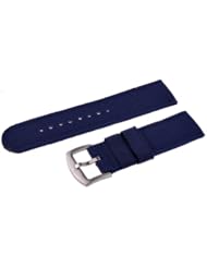 Neewer Navy Blue 18mm Thread Woven Metal Buckle Nylon Keeper Watch Band Strap