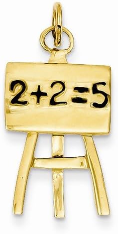 14ky Blackboard & Easel with Enamel Charm