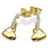 Goldmaid Damen-Ohrringe Herz 333 Gelbgold 6 Diamanten 0,03ct He O3702GG