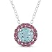 1 ct.t.w. Blue Topaz and Pink Tourmaline Pendant in Silver