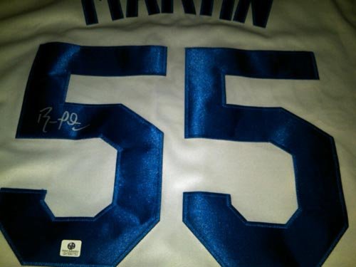 GAI Authentic Russell Martin Autograph Home White Los Angeles Dodgers Jersey