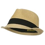 Over Size Fedora Hat - Natural Black Band W08S58F