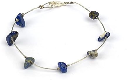 Newsunwin Unisex's 7PCS Natural Stone Silver Plated Charming Link Strans Bracelets