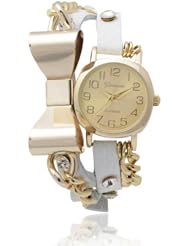 Brinley Co. Rhinestone Accent Bow Detail Wrap Watch