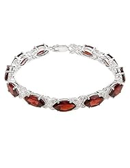 Genuine Morne Rouge (TM) Bracelet. 23.65 Ctw Garnet Sterling Silver Bracelet - Material/Stone: Garnet. 16.1 grams in weight and 7 inches in length. 100% Satisfaction Guaranteed.