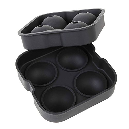 Everycom US Ice Ball Maker Mold Cubes 4 X 4.5cm Round Ball Ice Spheres Black