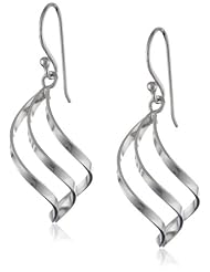 Sterling Silver Triple Twirl Dangle Earrings