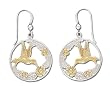Solid Sterling Silver e-motions Two-Tone Hummingbird Earrings