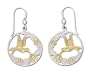 Solid Sterling Silver e-motions Two-Tone Hummingbird Earrings