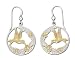 Solid Sterling Silver e-motions Two-Tone Hummingbird Earrings