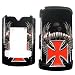 Black with Chrome Red Cross Eagle Wings Choppers Design Snap-On Cover Hard Case Cell Phone Protector for Motorola V750 Adventure