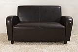 AMSTYLE Havanna Kunstleder Design-Sofa dunkelbraun 2-er Couch - 2-Sitzer Sofa