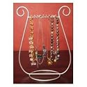 Silver JEWELRY harp NECKLACE RACK stand HOLDER gift