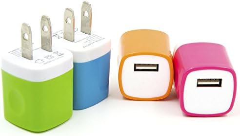 CauCau99 Lot 2 4PCS Dual Color 2-Tone Universal USB Travel Home 1.0 AMP Power Adapter Wall Charger Plug for iPhone 6/6 plus 5S 5 4S Samsung Galaxy S5 S4 S3 HTC One M8 LG G2 G3