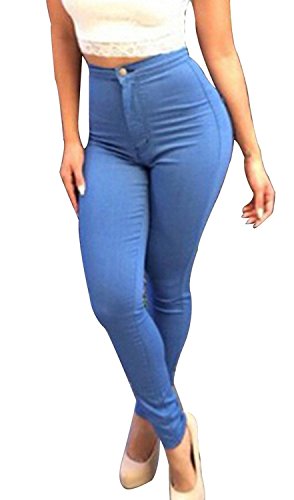 Women Fashion High Waisted Jeans Soft Skinny Stretchy Pants Slim Jeggings