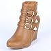 Coshare Women's Fashion Versatile Assorted Ankle High Wedge Booties