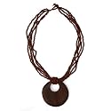 Wood and Beads Brown Necklace "Baliwood Necklace [Brown]" -Fair Trade Gifts