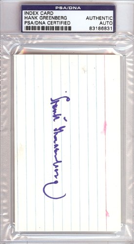 Hank Greenberg Autographed/Hand Signed Index Card PSA/DNA Slabbed #83186831