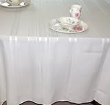 Tablecloth, Satin Stripe, White, 60 X 84 Inches Oval, 100% Polyester Table Linen