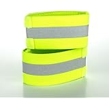 High Visibility Reflective Wristbands (pair) made by Road ID, world leaders in safety - Satisfaction Guaranteed (seriously)