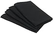 Bardwil Linen Ease 17-inch By 17-inch Set of 4 Napkins, Black